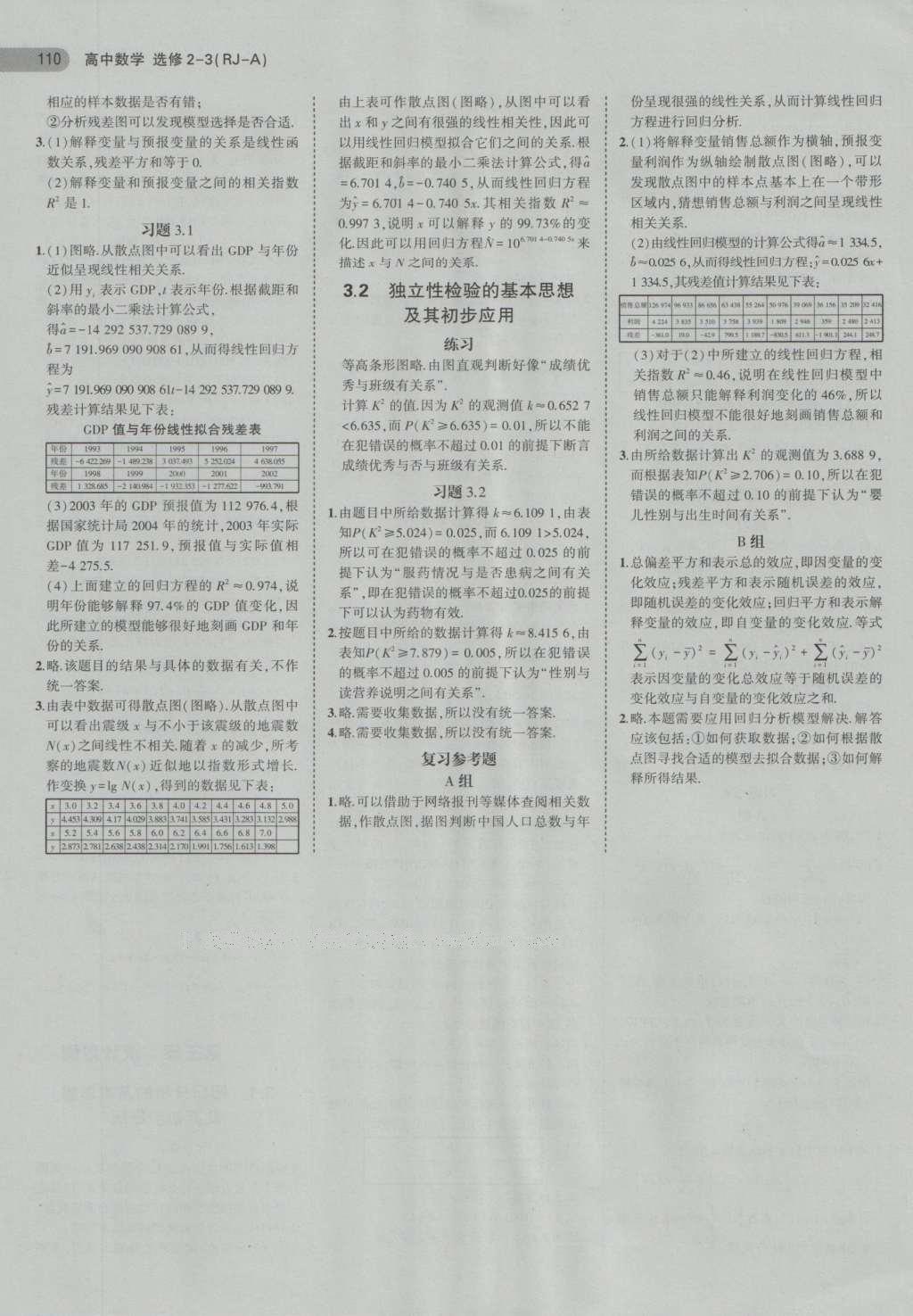 課本高中數(shù)學(xué)選修2-3人教A版 參考答案第30頁