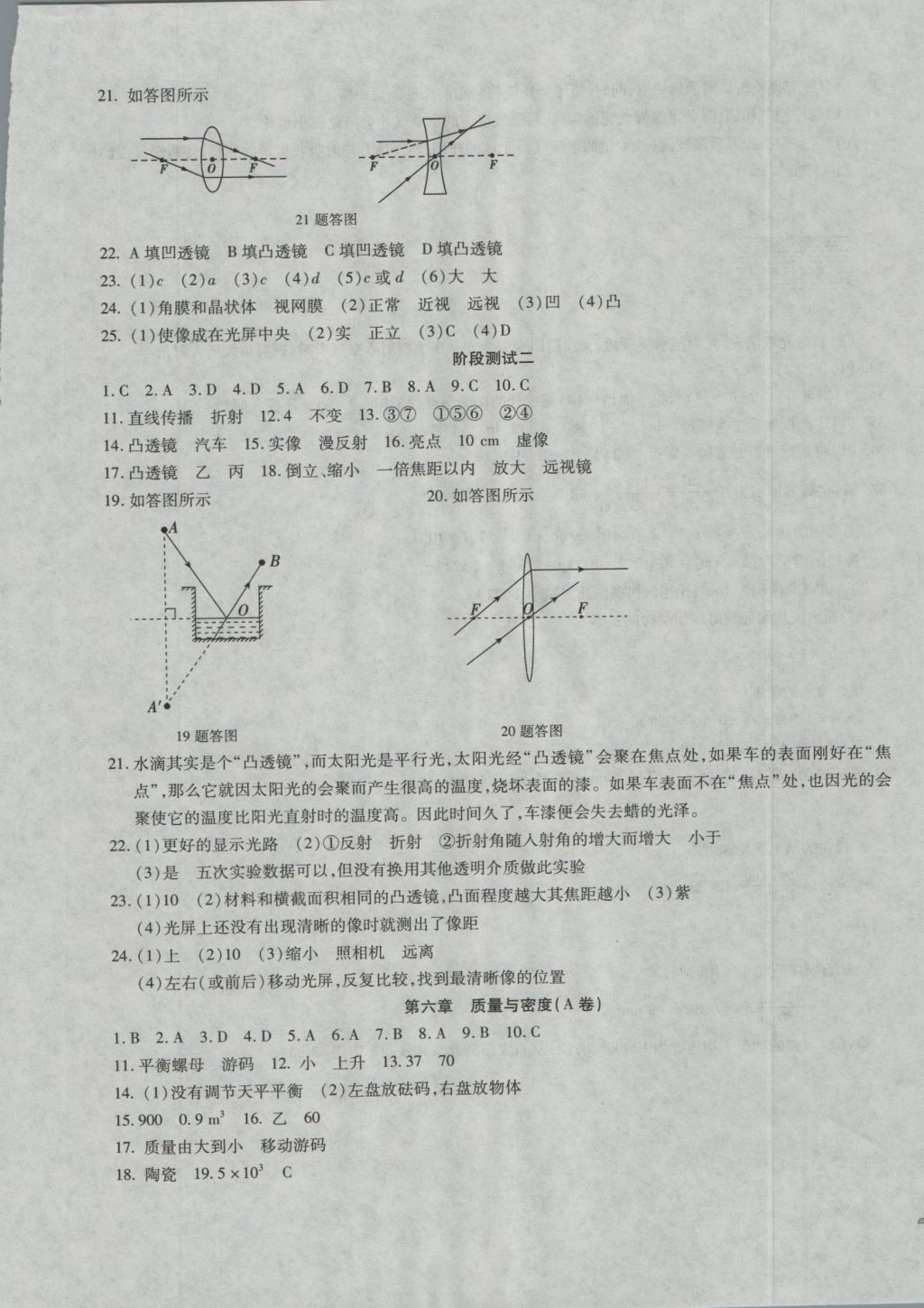 2016年千里馬單元測試卷八年級物理上冊人教版 參考答案第9頁