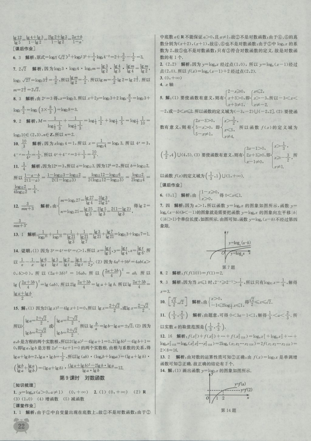 2016年通城學(xué)典課時(shí)作業(yè)本數(shù)學(xué)必修1蘇教版 參考答案第22頁