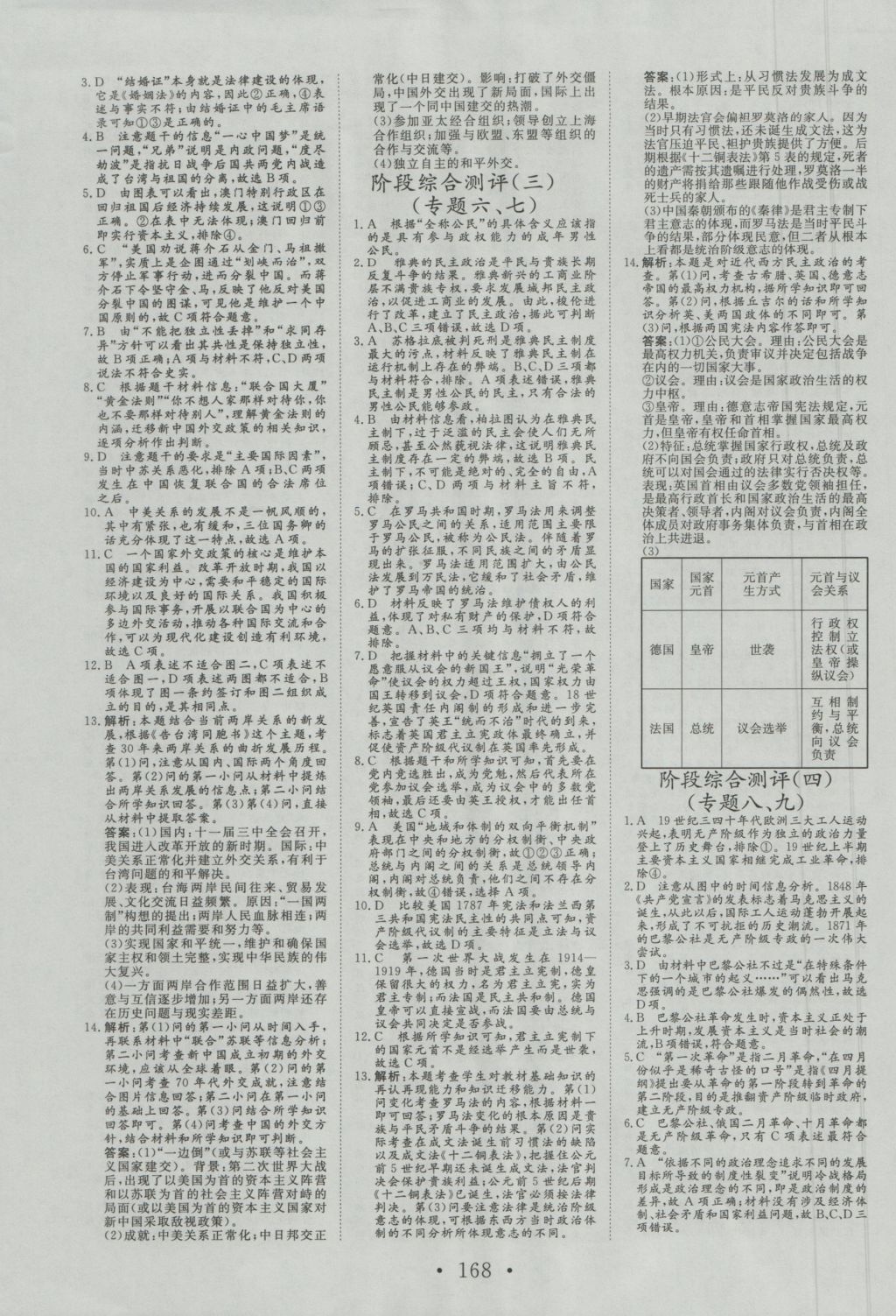 2016年課堂新坐標高中同步導學案歷史必修1人民版 參考答案第20頁