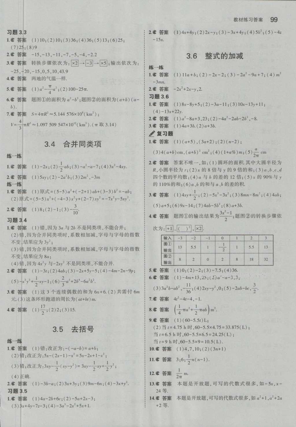 課本蘇科版七年級(jí)數(shù)學(xué)上冊 參考答案第60頁