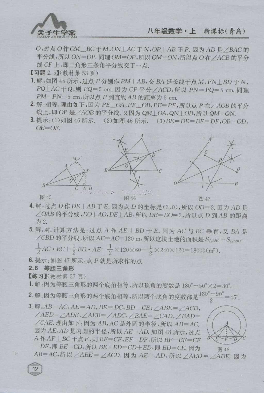 课本青岛版八年级数学上册 参考答案第28页