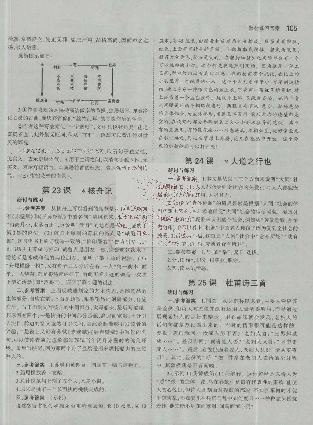 課本人教版八年級語文上冊 參考答案第40頁