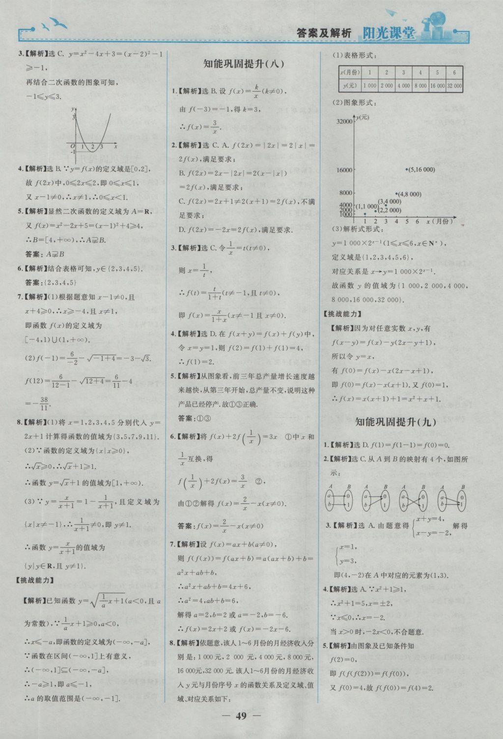 2016年陽(yáng)光課堂數(shù)學(xué)必修1人教A版 參考答案第17頁(yè)