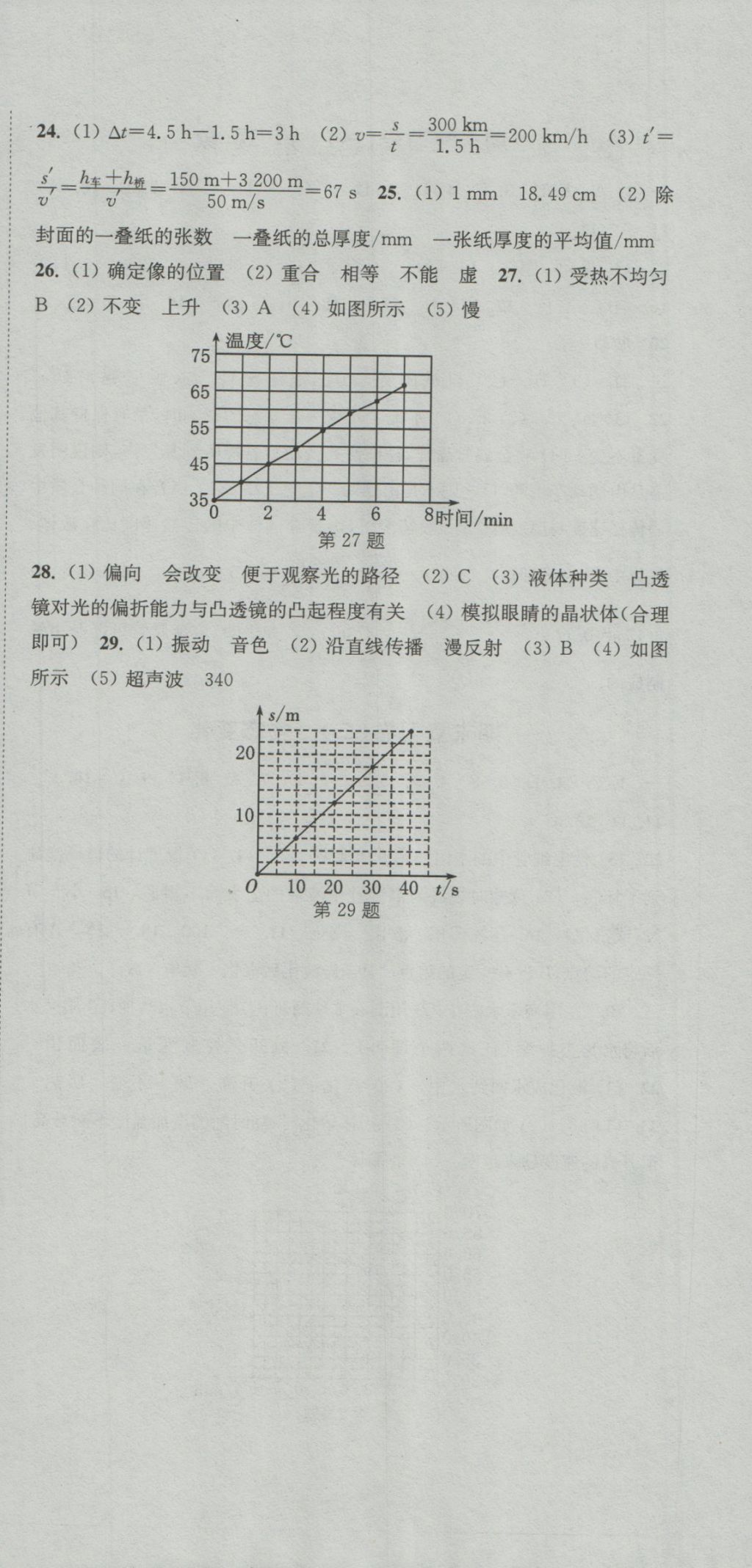 2016年通城學(xué)典初中全程測(cè)評(píng)卷八年級(jí)物理上冊(cè)蘇科版 參考答案第18頁