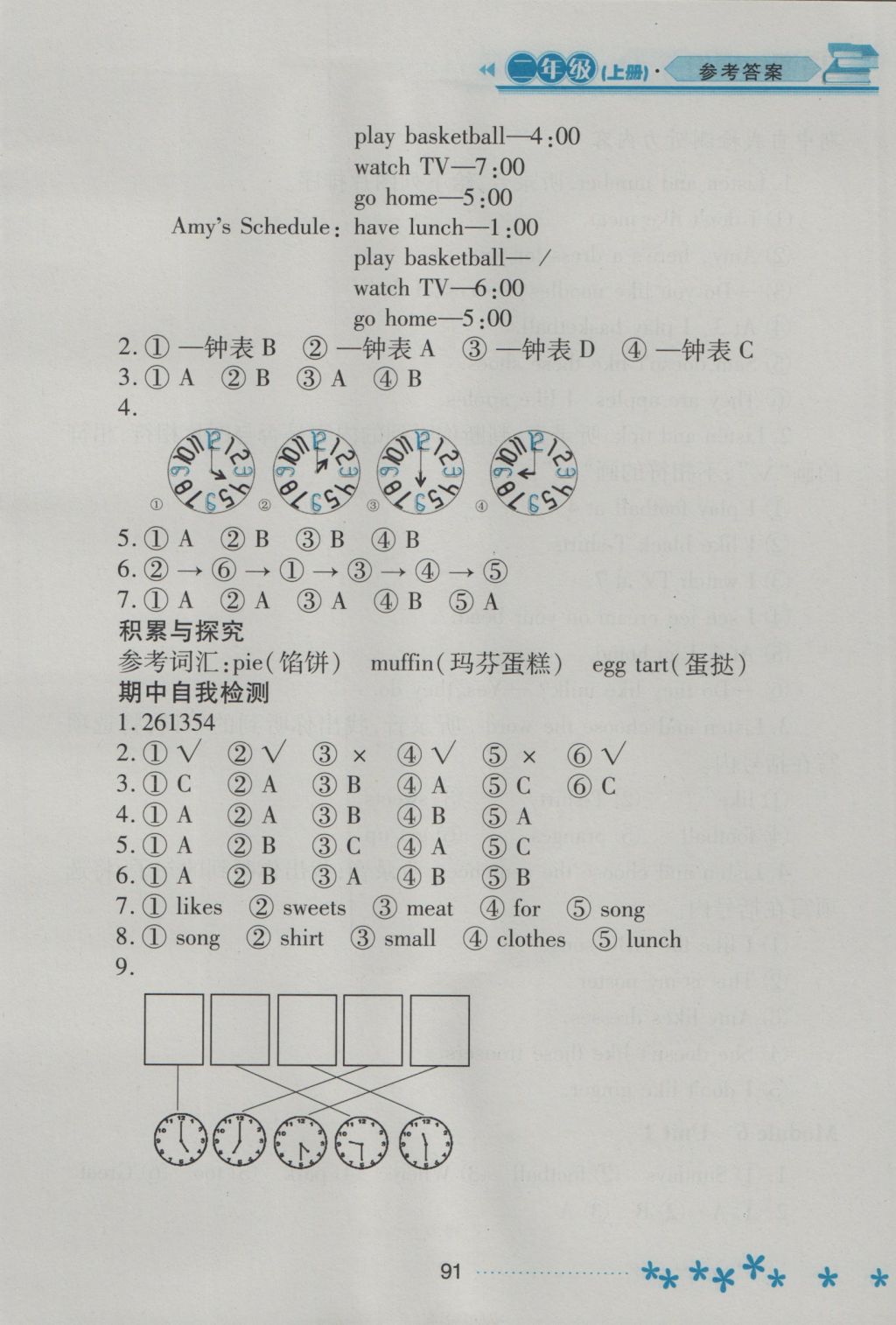 2016年資源與評(píng)價(jià)二年級(jí)英語(yǔ)上冊(cè)外研版 參考答案第6頁(yè)