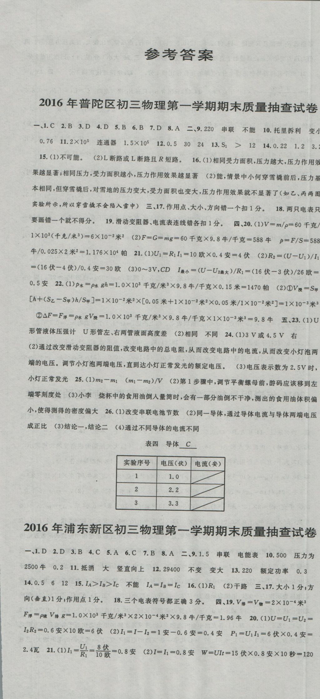 2017年中考實(shí)戰(zhàn)名校在招手物理一模卷 參考答案第1頁(yè)