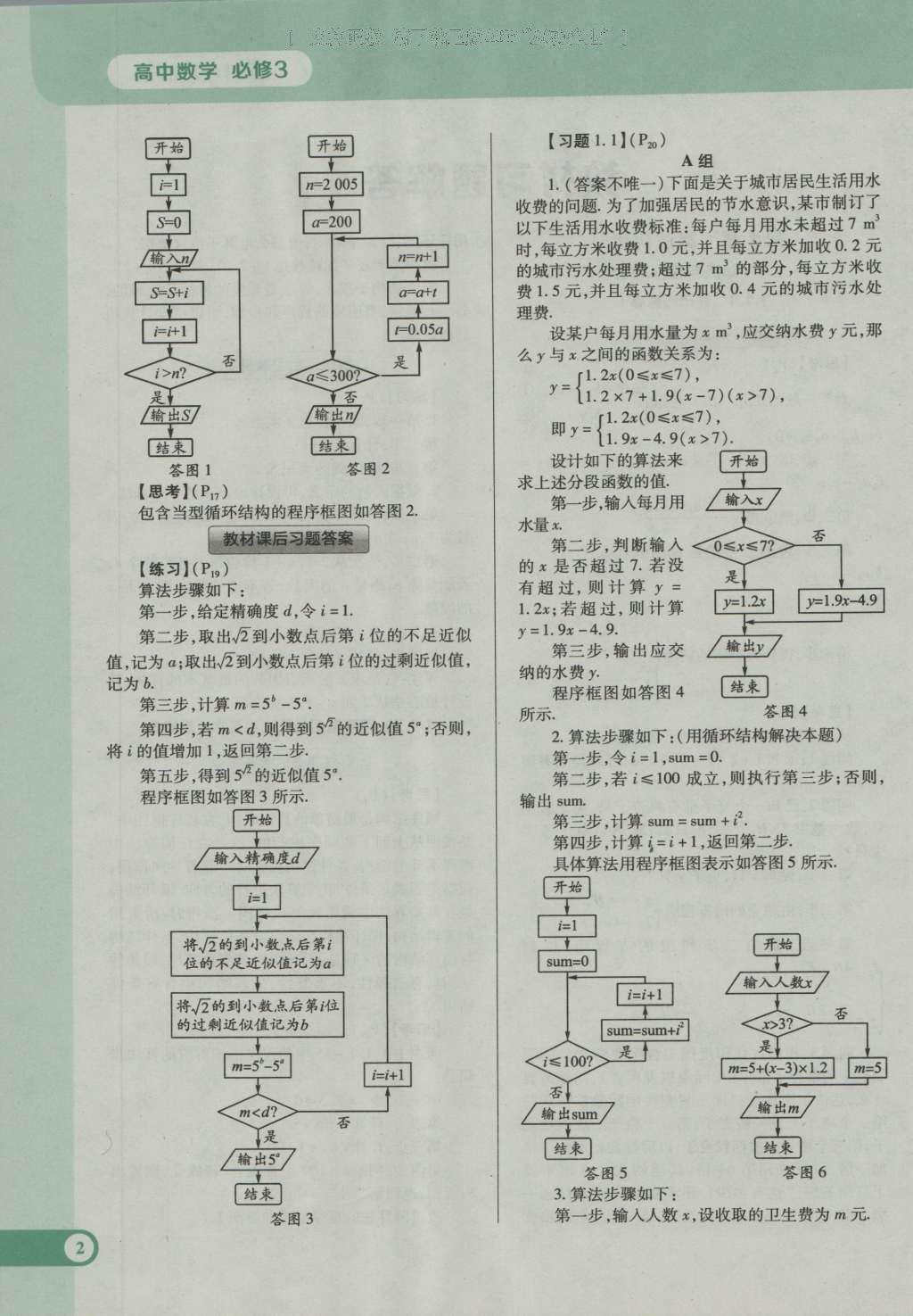 課本高中數(shù)學(xué)必修3人教A版 參考答案第2頁(yè)