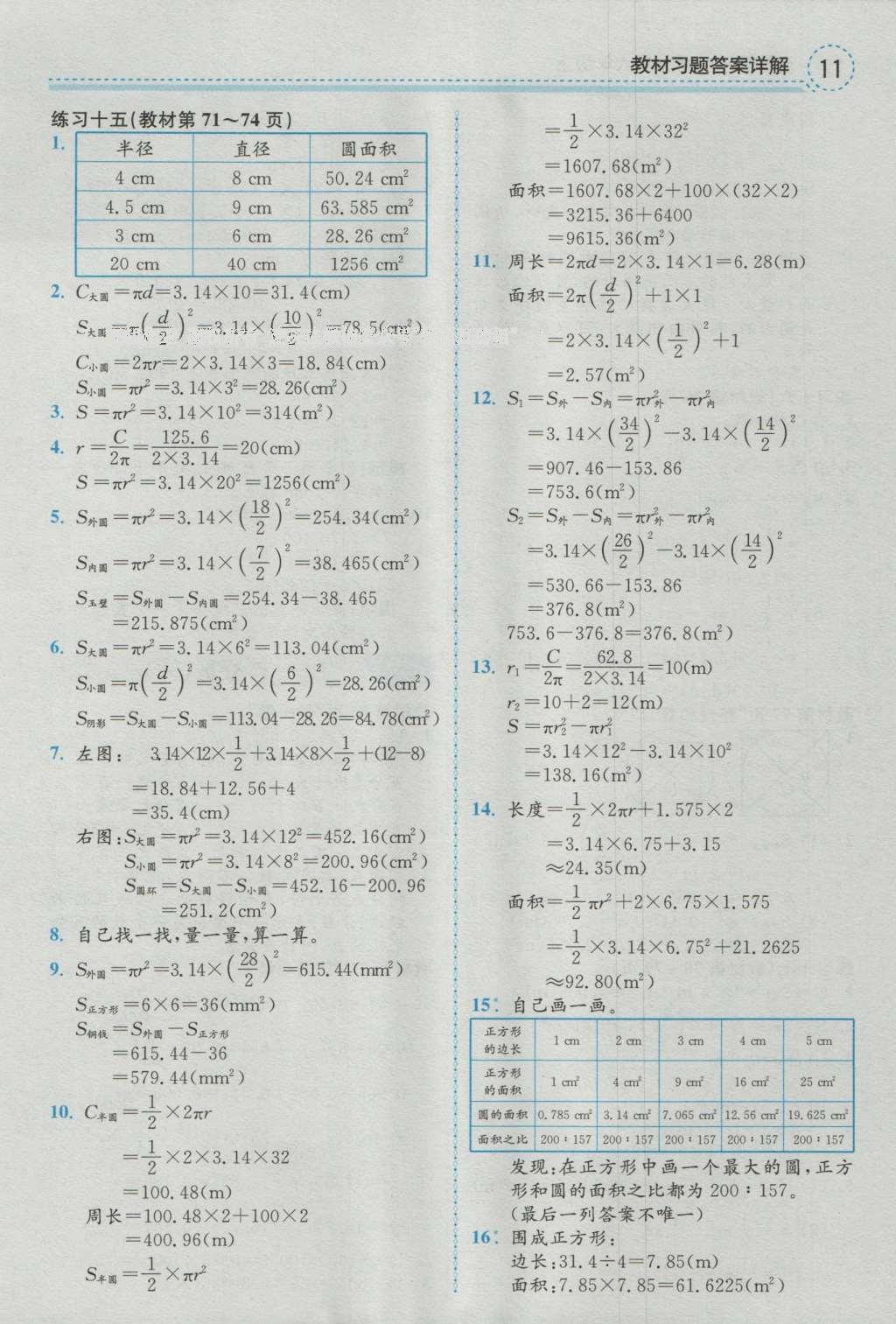 課本人教版六年級數(shù)學(xué)上冊 參考答案第32頁