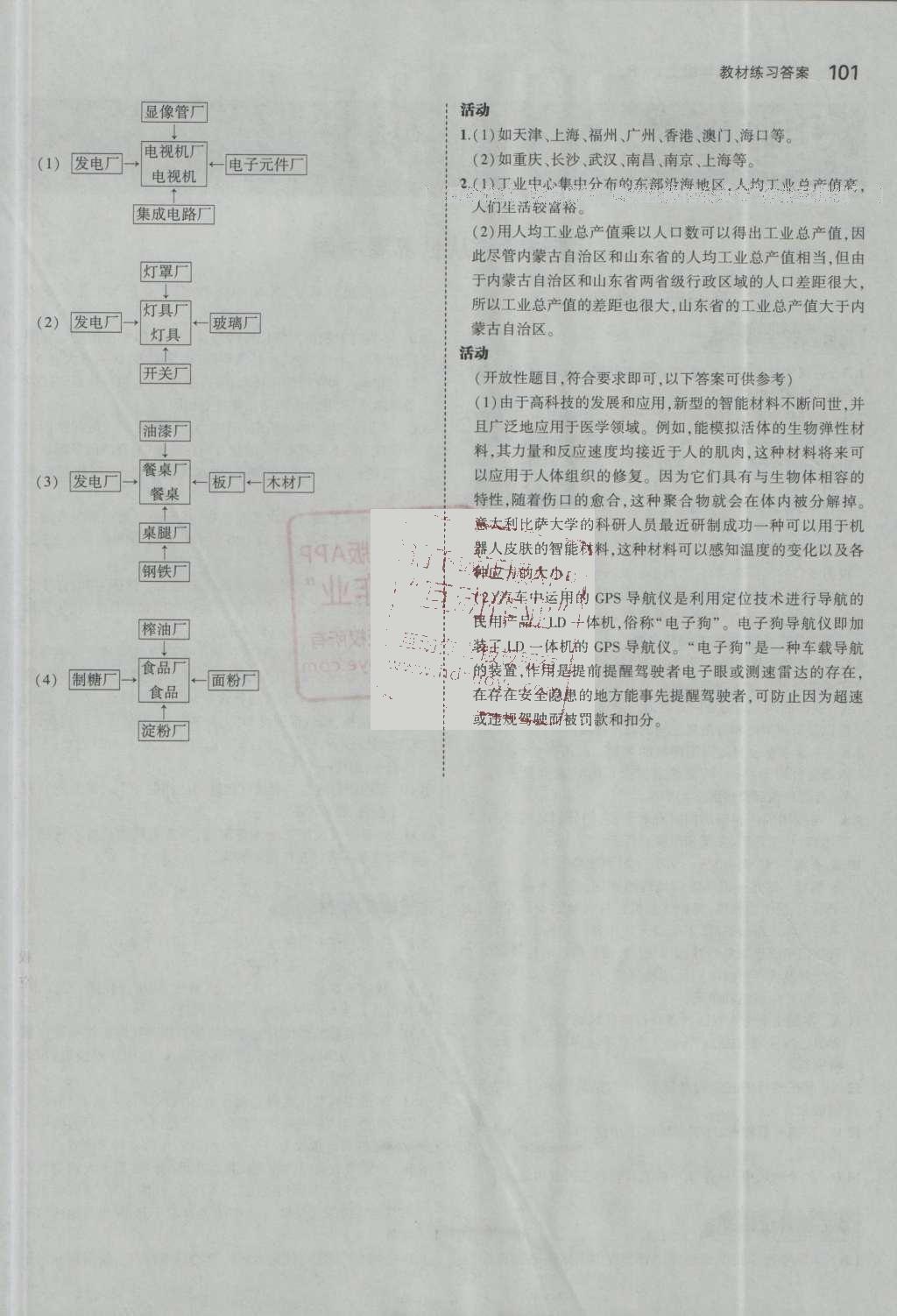 課本八年級地理上冊人教版 參考答案第27頁