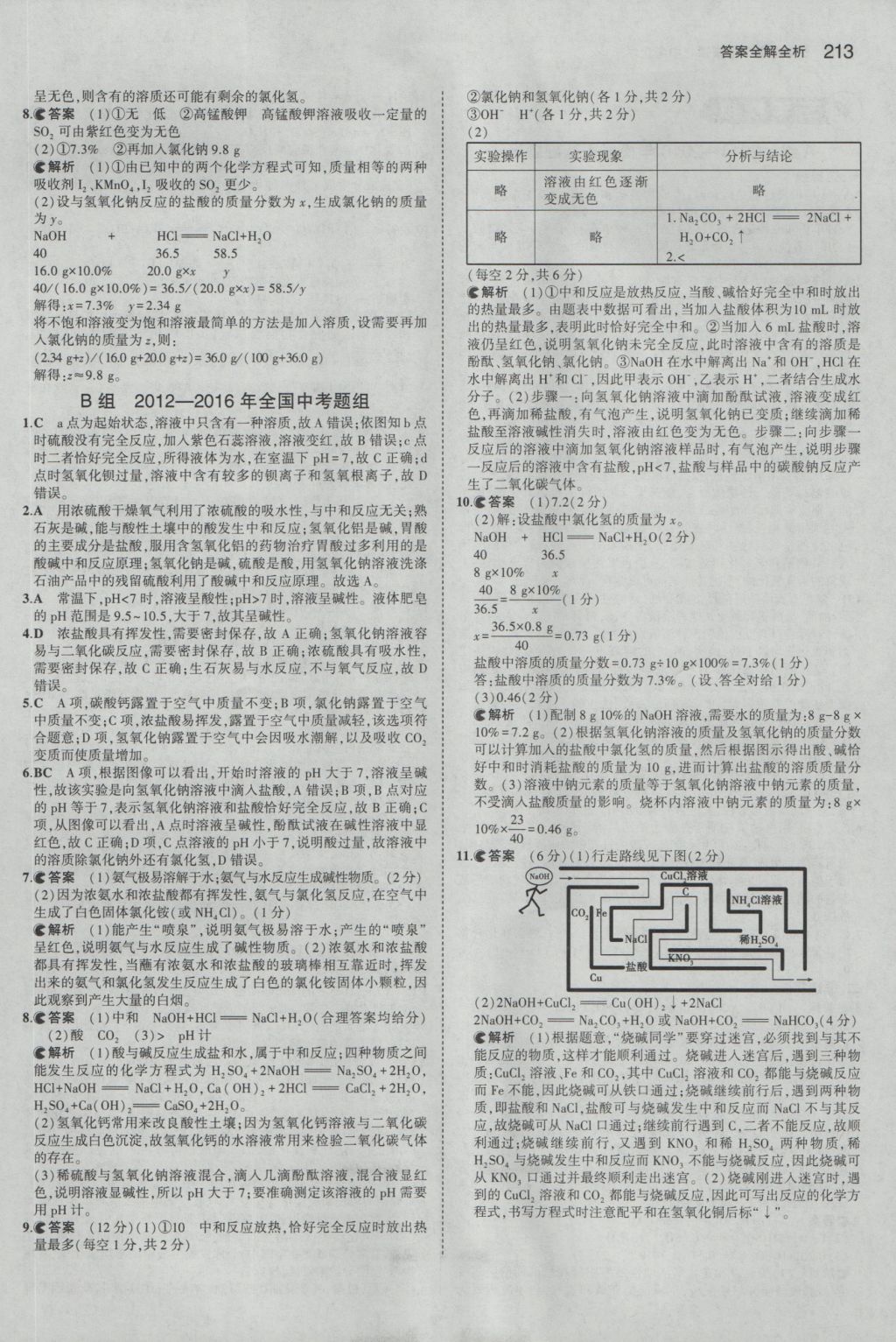 2016年5年中考3年模擬中考化學(xué)人教版江蘇專用 參考答案第15頁