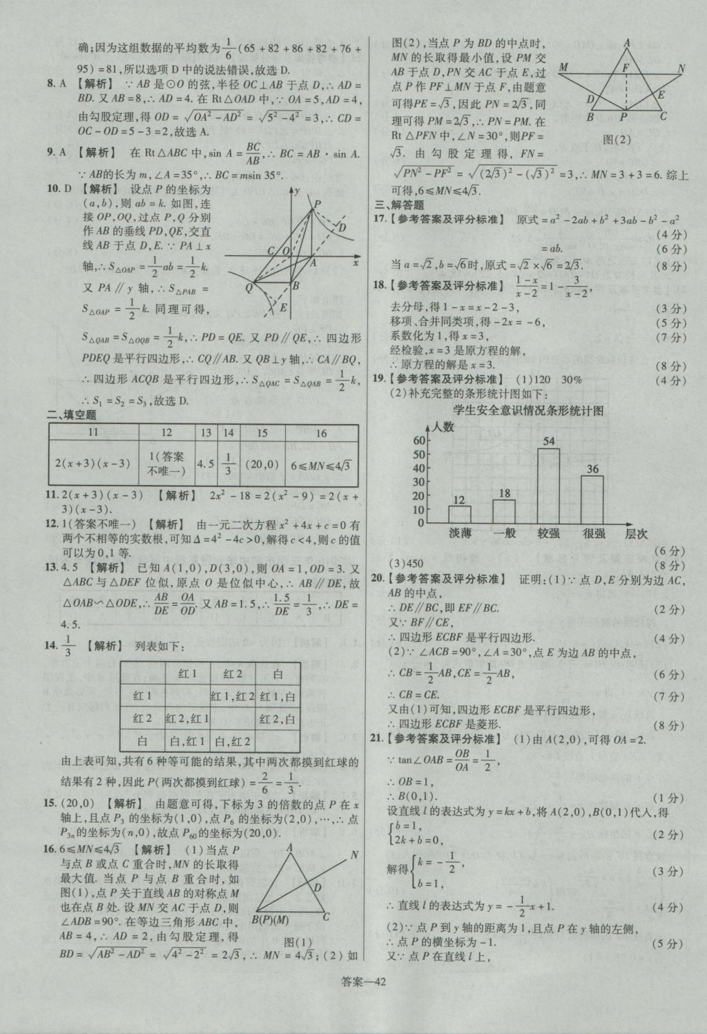 2017年金考卷福建中考45套匯編數(shù)學(xué) 參考答案第42頁