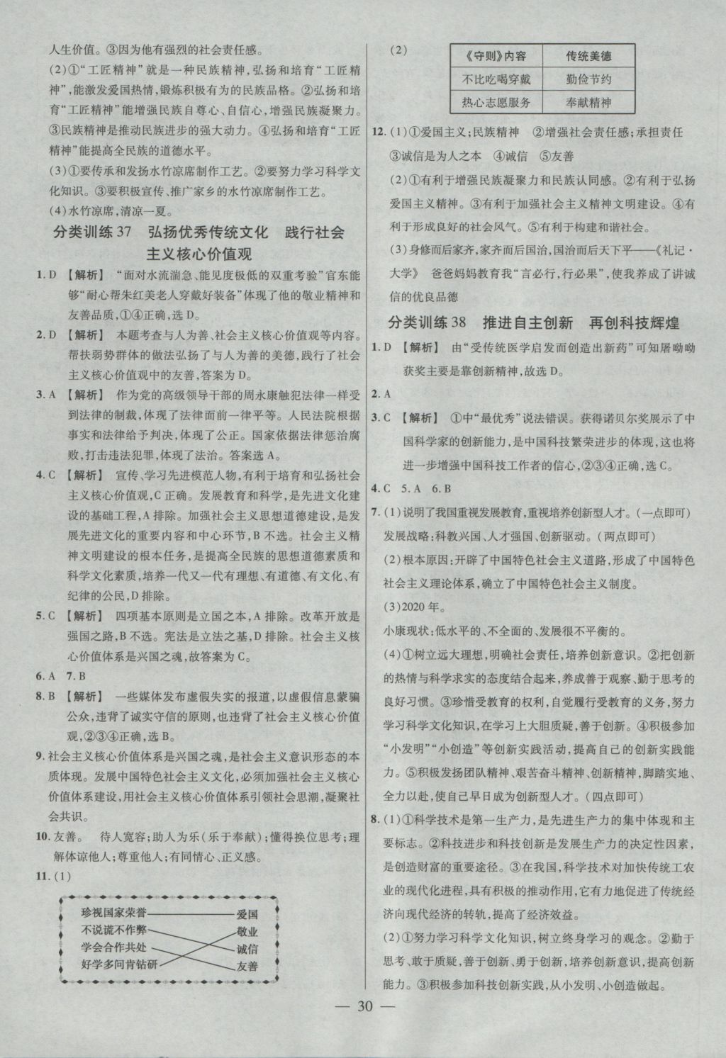 2017年金考卷全國各省市中考真題分類訓(xùn)練思想品德 參考答案第30頁