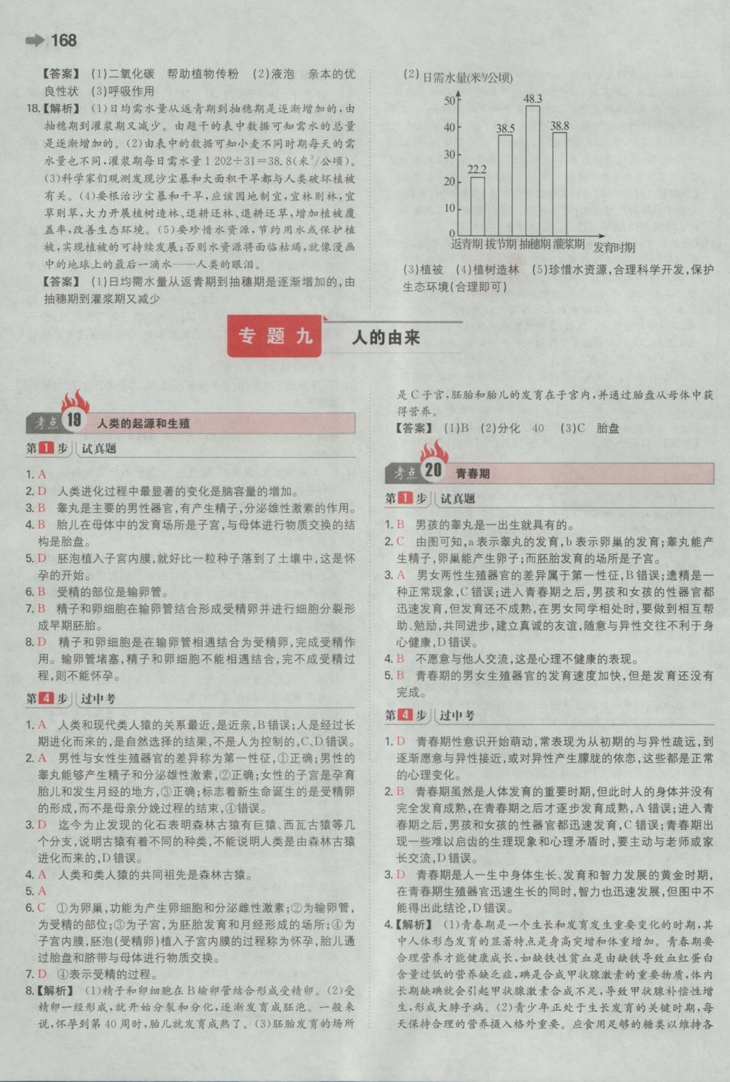 2017年一本中考生物新課標(biāo)版 參考答案第14頁(yè)