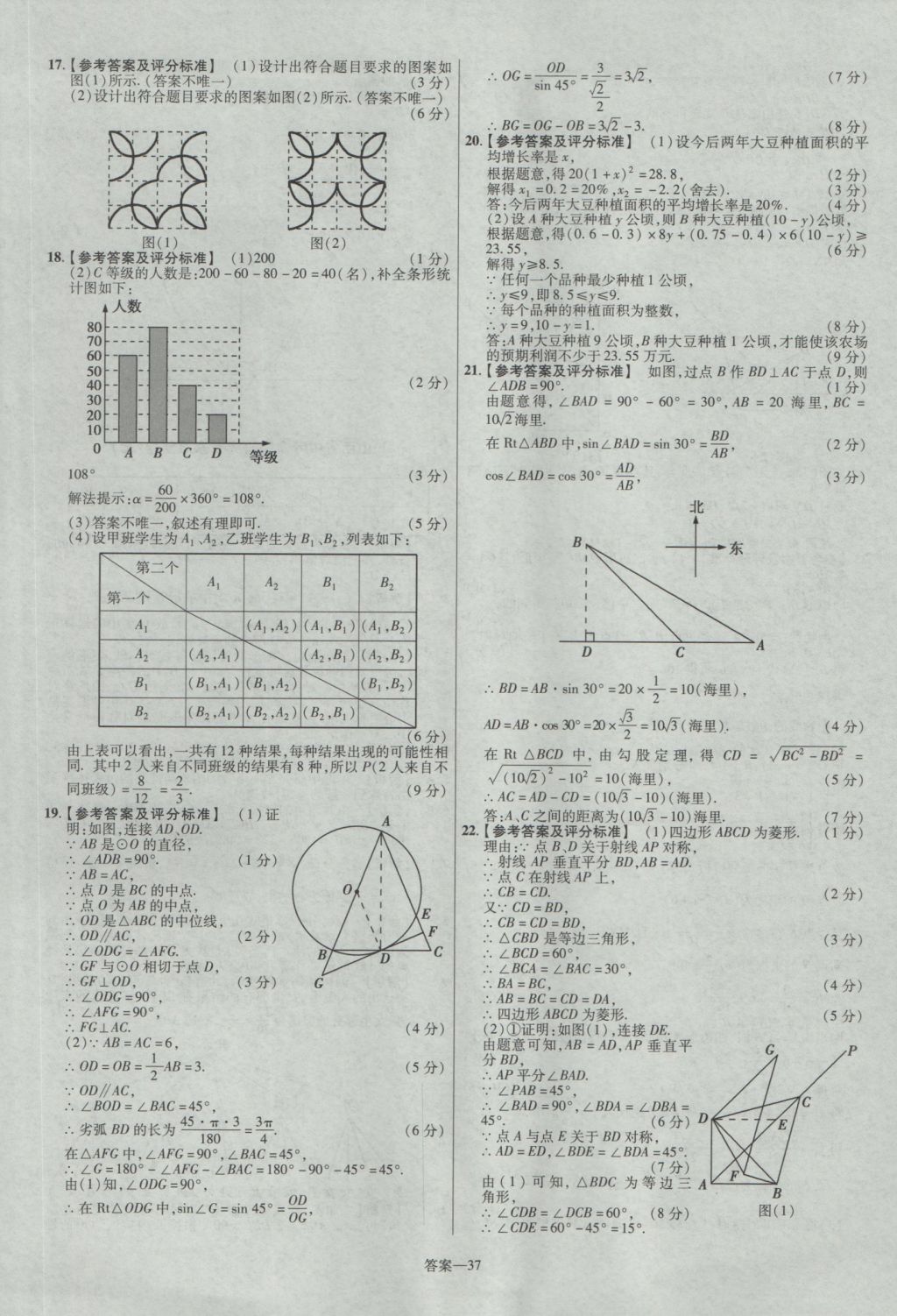 2017年金考卷山西中考45套匯編數(shù)學(xué)第5版 參考答案第37頁(yè)