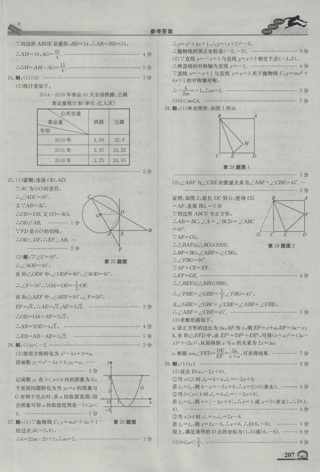 2017年中考模拟试题汇编数学北京专用 参考答案第17页