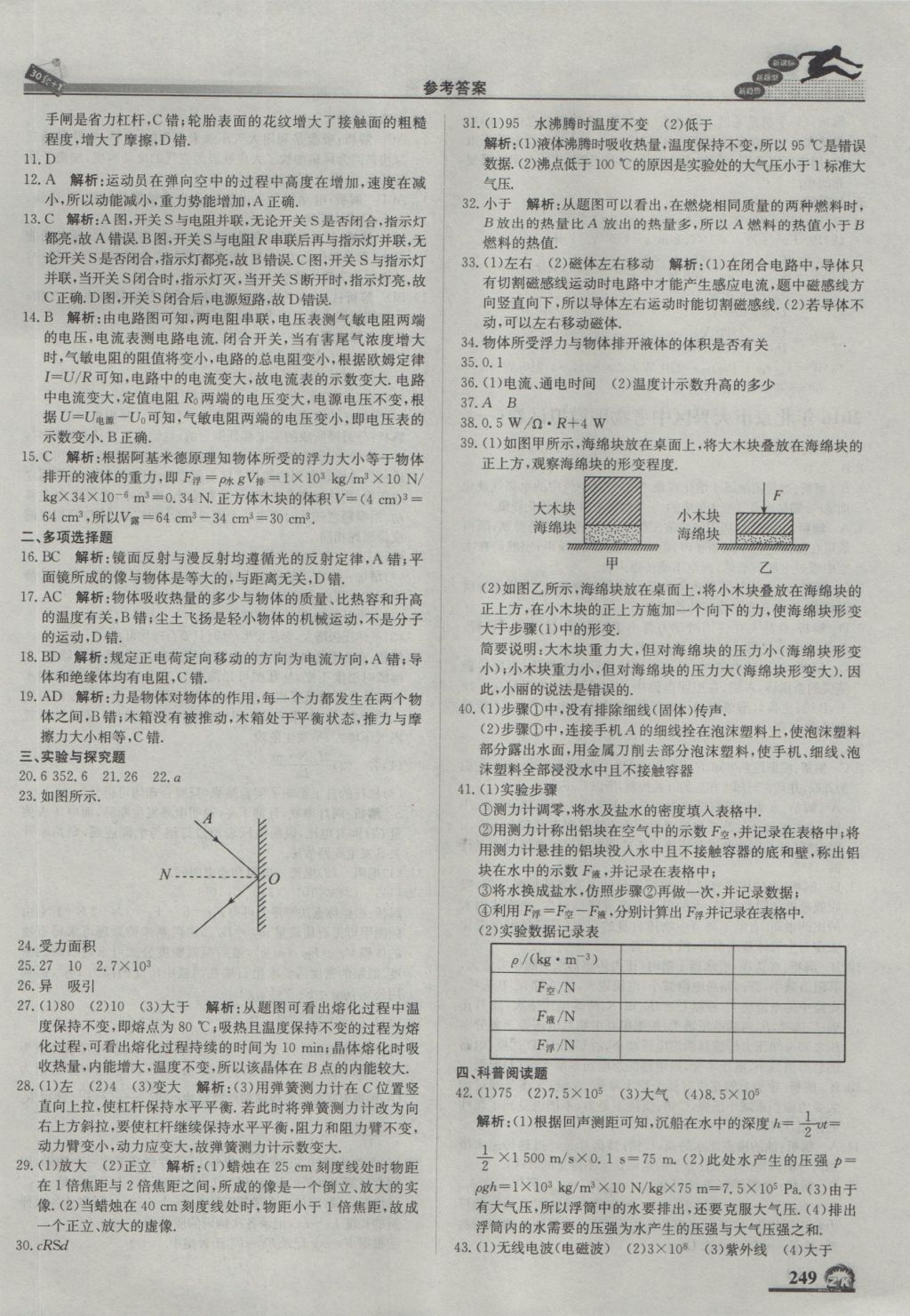 2017年中考模拟试题汇编物理北京专用 参考答案第11页