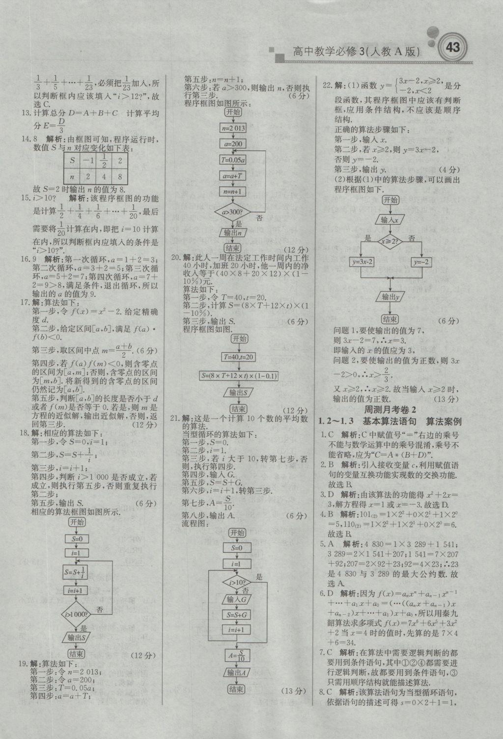 輕巧奪冠周測月考直通高考高中數學必修3人教A版 參考答案第11頁