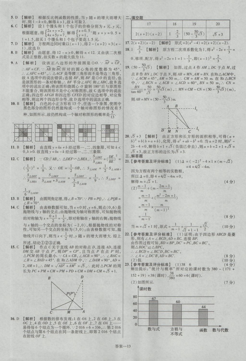 2017年金考卷河北中考45套匯編數(shù)學(xué)第5版 參考答案第13頁