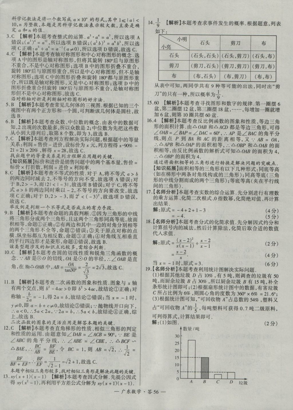 2017年天利38套廣東省中考試題精選數(shù)學(xué) 參考答案第56頁(yè)