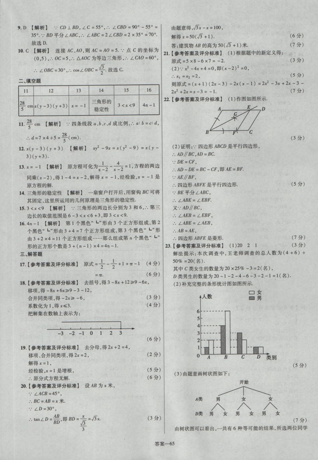 2017年金考卷廣東中考45套匯編數(shù)學(xué) 參考答案第65頁(yè)