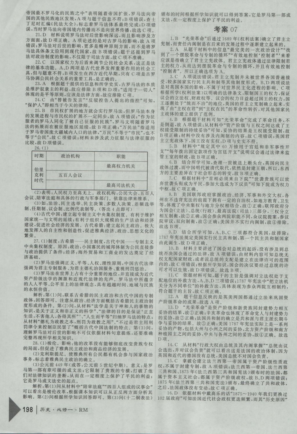 紅對(duì)勾45分鐘作業(yè)與單元評(píng)估歷史必修1人民版 參考答案第42頁