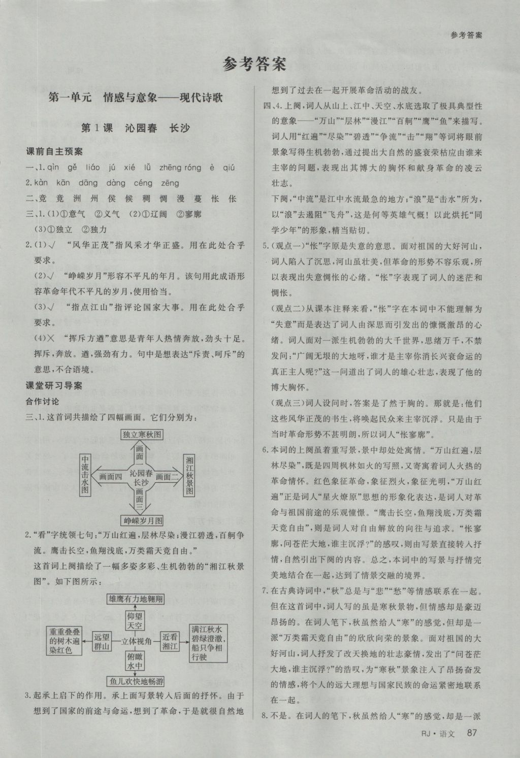 名師伴你行高中同步導(dǎo)學(xué)案語(yǔ)文必修1人教版 參考答案第1頁(yè)