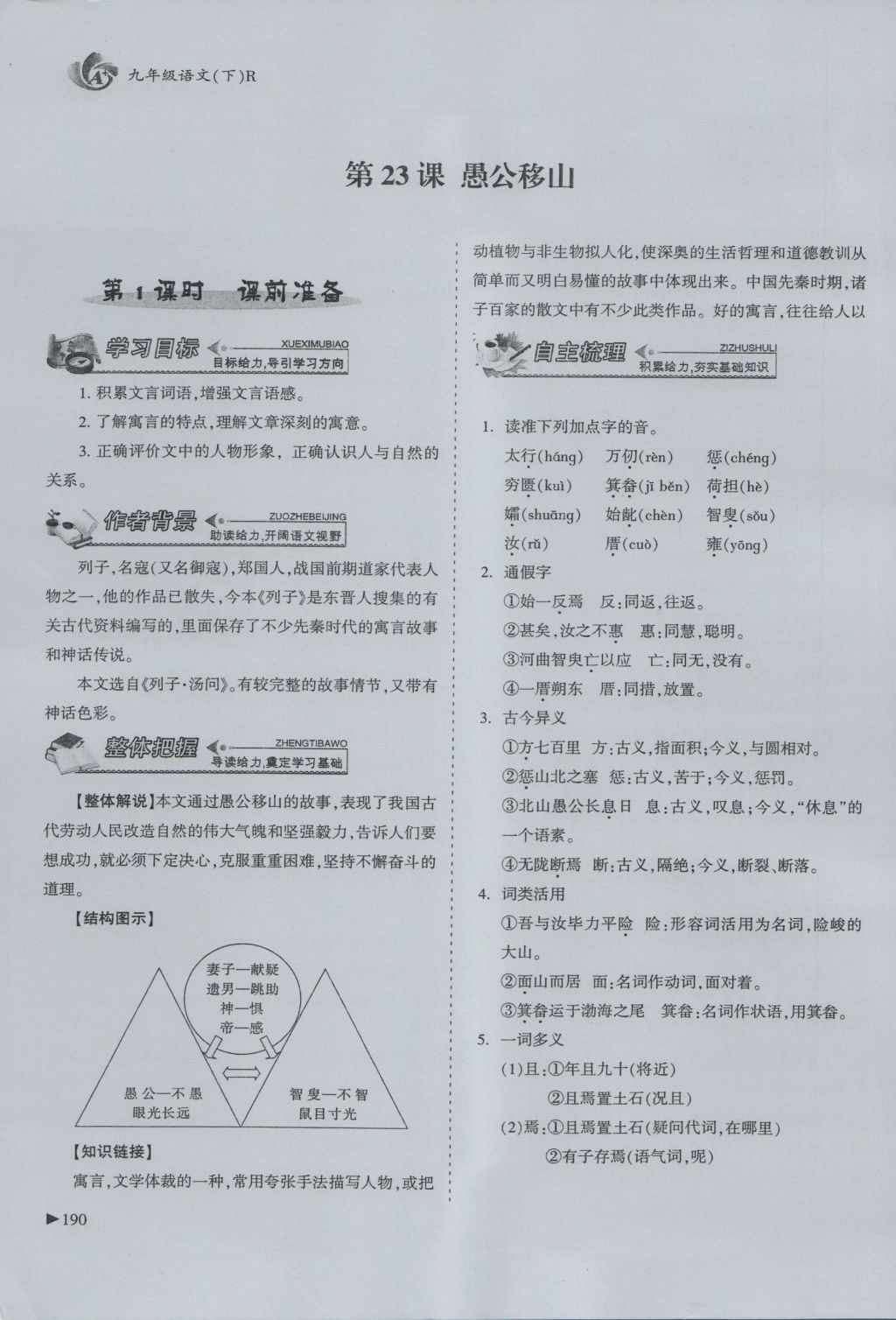 2016年蓉城课堂给力A加九年级语文 下册第六单元 先秦诗文第179页