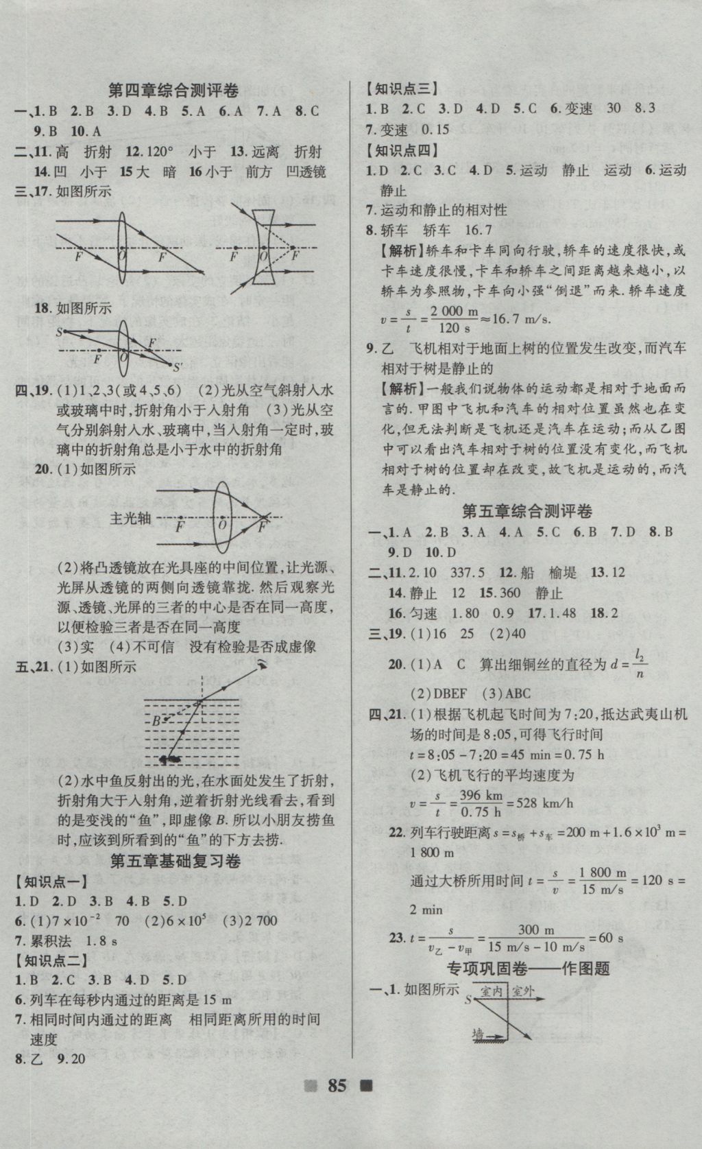 2016年優(yōu)加全能大考卷八年級物理上冊蘇科版 參考答案第5頁