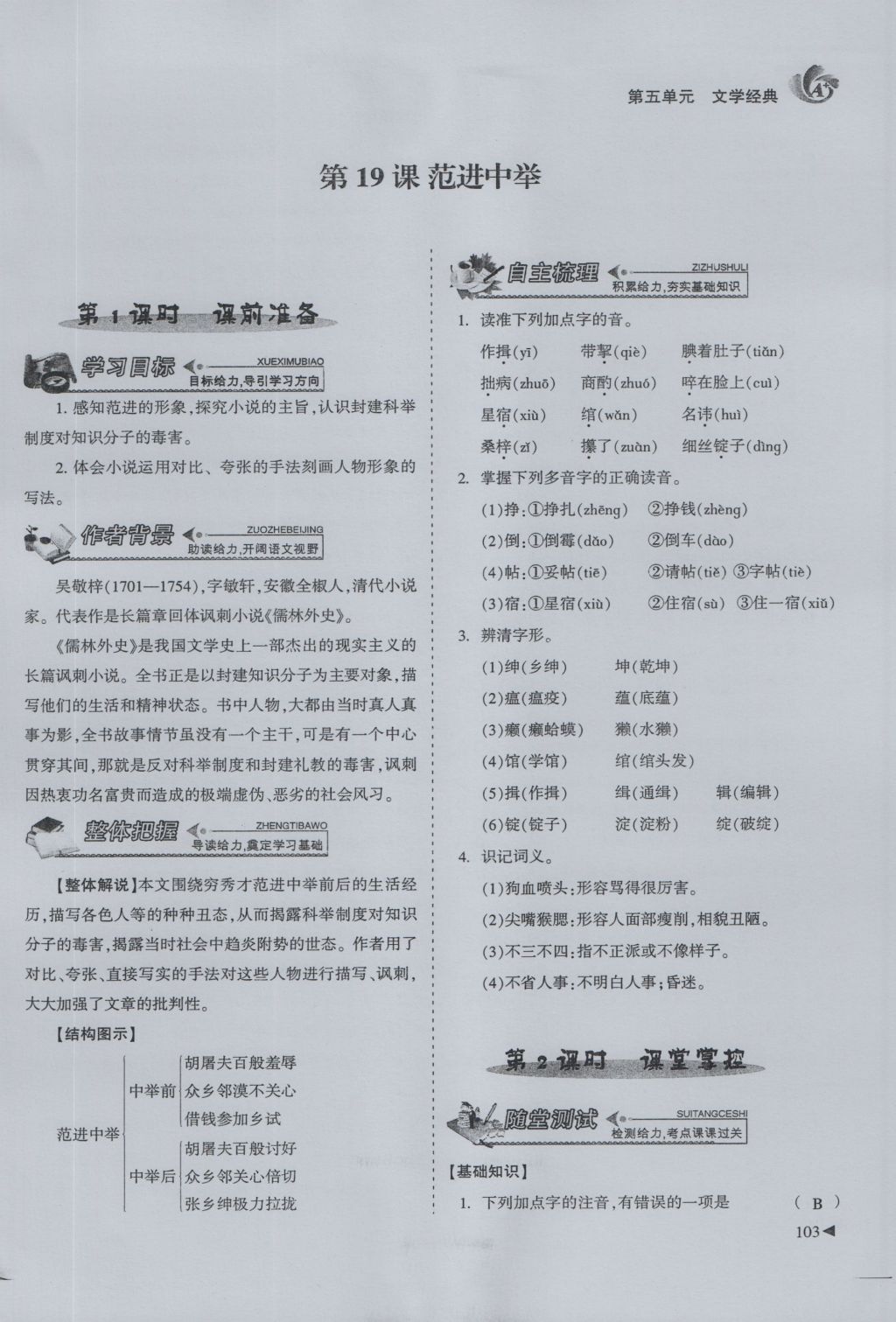 2016年蓉城课堂给力A加九年级语文 上册第五单元 文学经典第79页