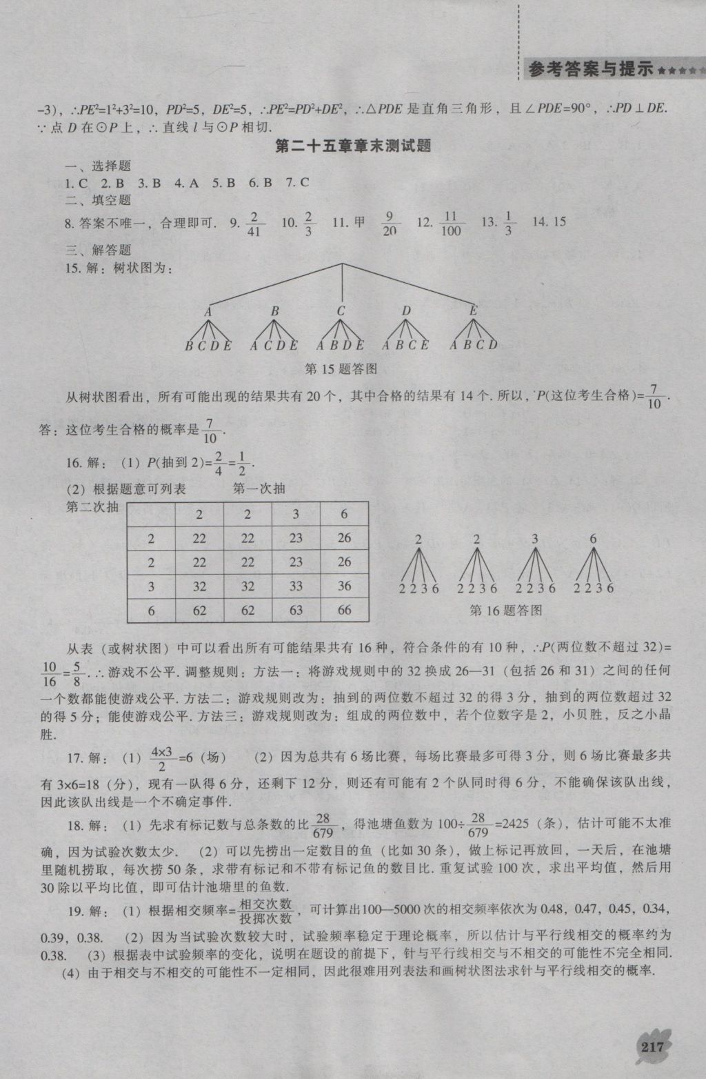 2016年新課程數(shù)學(xué)能力培養(yǎng)九年級(jí)上冊(cè)人教版 參考答案第31頁(yè)