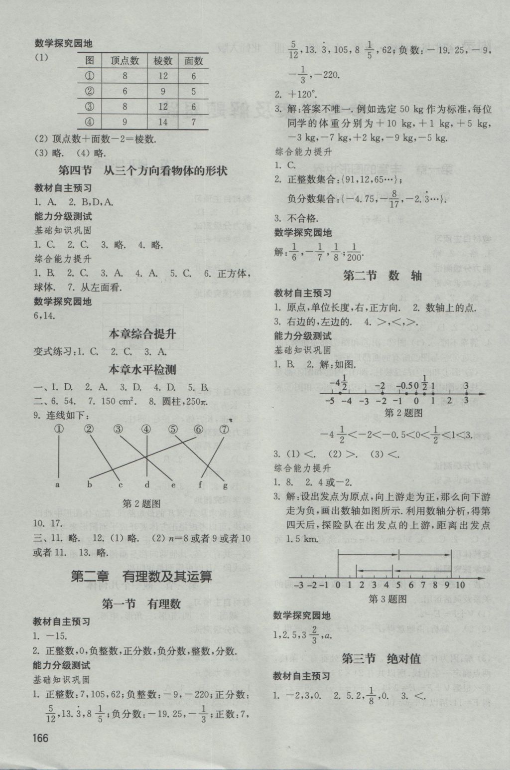 2016年初中基础训练七年级数学上册北师大版山东教育出版社 参考答案第2页