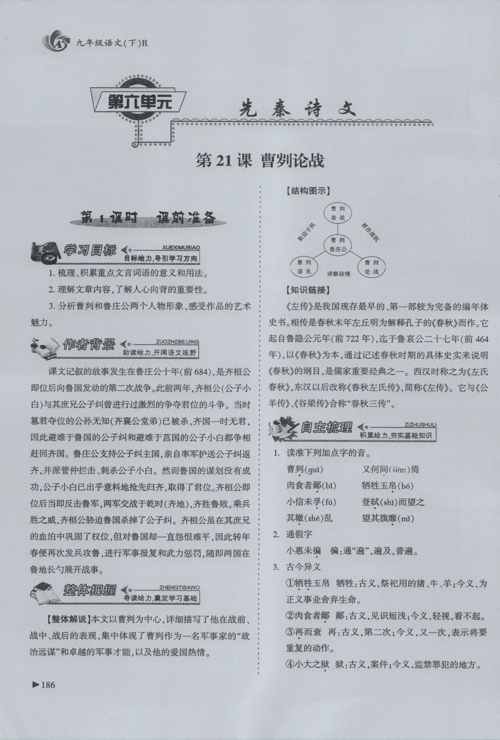 2016年蓉城课堂给力A加九年级语文 下册第六单元 先秦诗文第175页