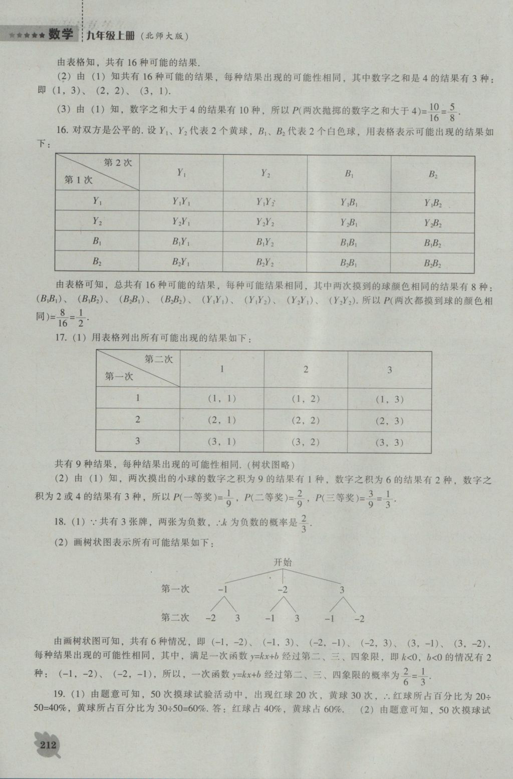 2016年新課程數(shù)學(xué)能力培養(yǎng)九年級(jí)上冊(cè)北師大版 參考答案第34頁