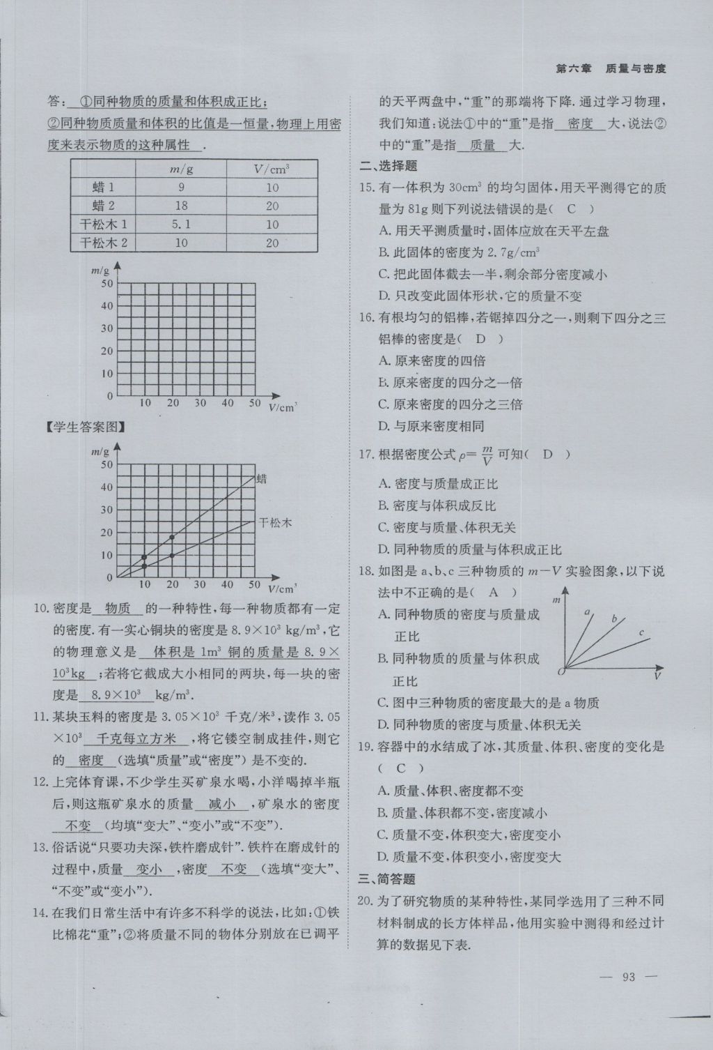 2016年蓉城课堂给力A加八年级物理上册 第六章 质量与密度第59页