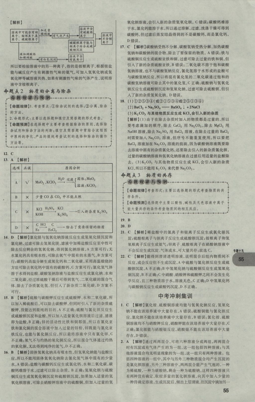 2017年中考真題分類卷化學第10年第10版 參考答案第55頁