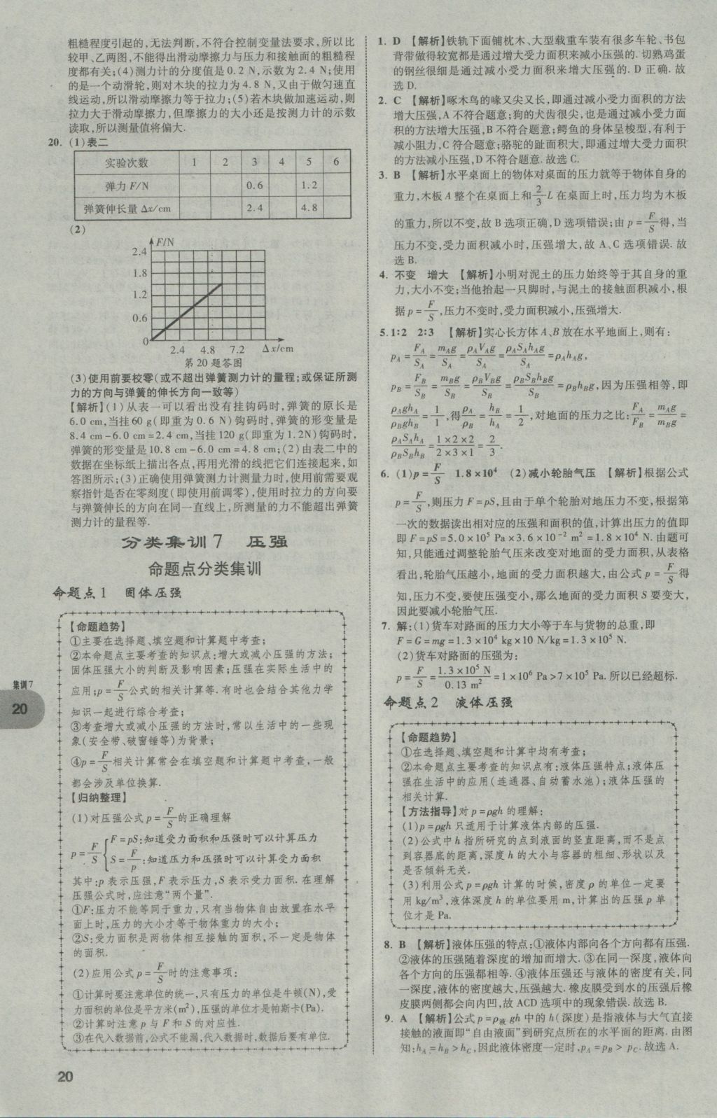 2017年中考真題分類卷物理第10年第10版 參考答案第19頁(yè)