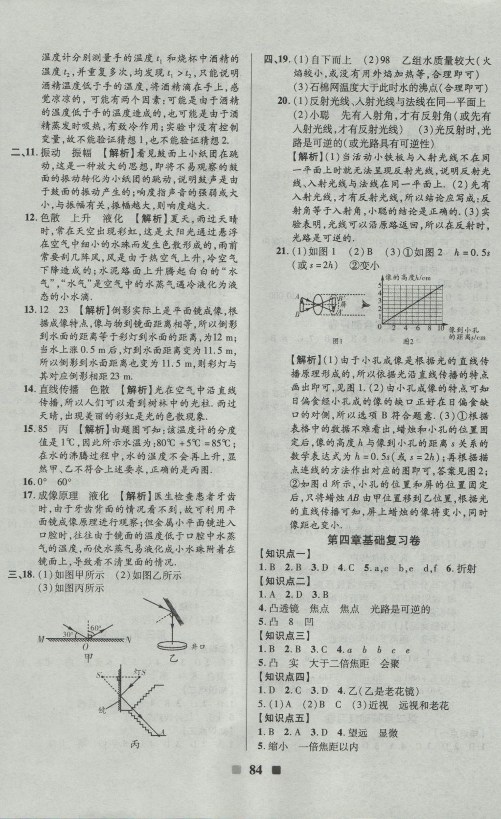 2016年优加全能大考卷八年级物理上册苏科版 参考答案第4页