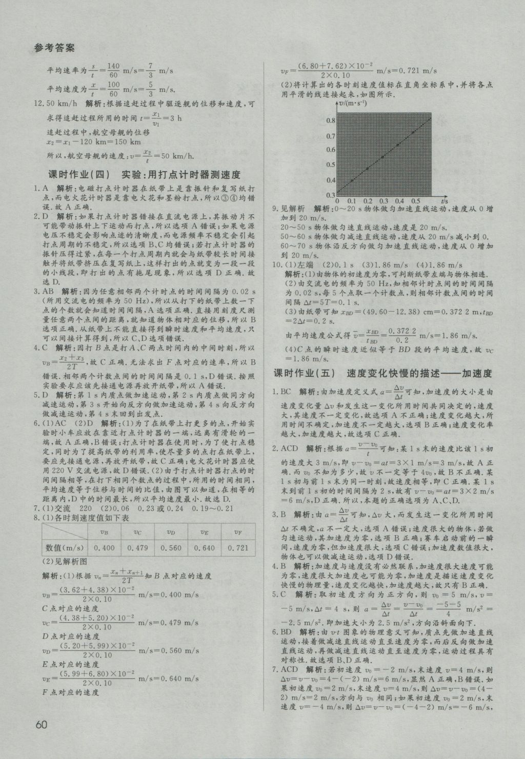 名師伴你行高中同步導(dǎo)學(xué)案物理必修1人教A版 課時(shí)作業(yè)答案第26頁(yè)