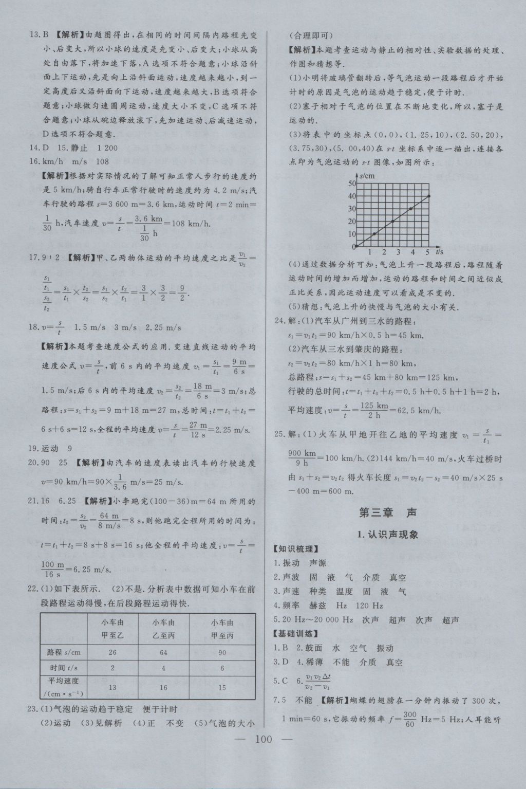 2016年學(xué)考A加同步課時(shí)練八年級(jí)物理上冊(cè)教科版 參考答案第7頁