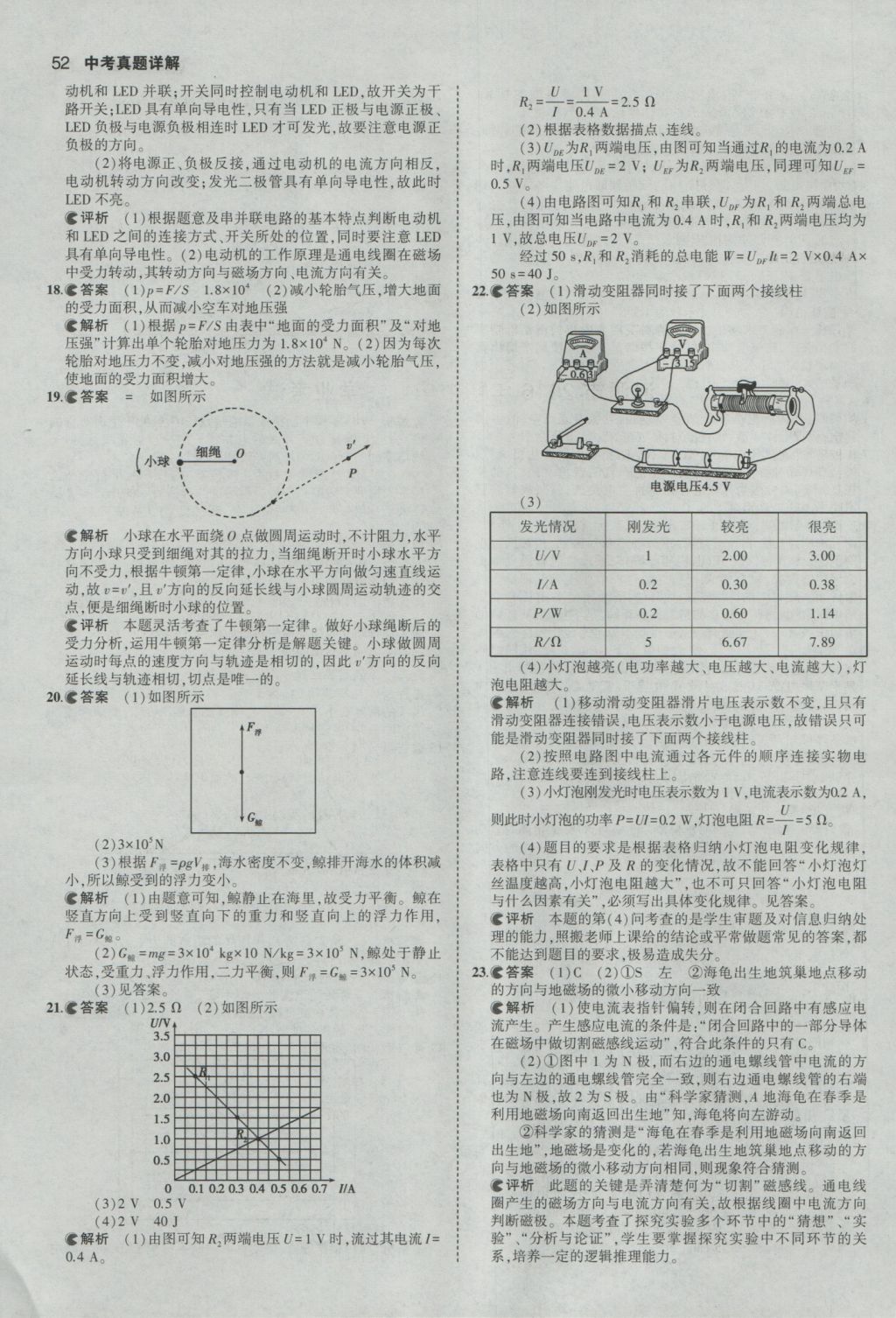 2017年53中考真題卷物理 參考答案第52頁(yè)