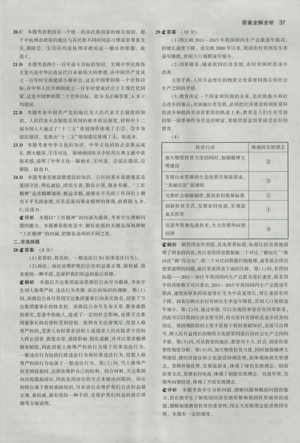 2017年53中考真題卷思想品德 參考答案第37頁