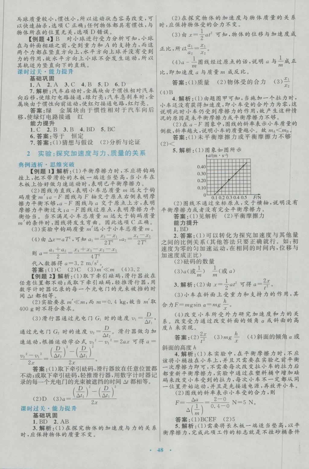 高中同步測控優(yōu)化設計物理必修1人教版 參考答案第16頁