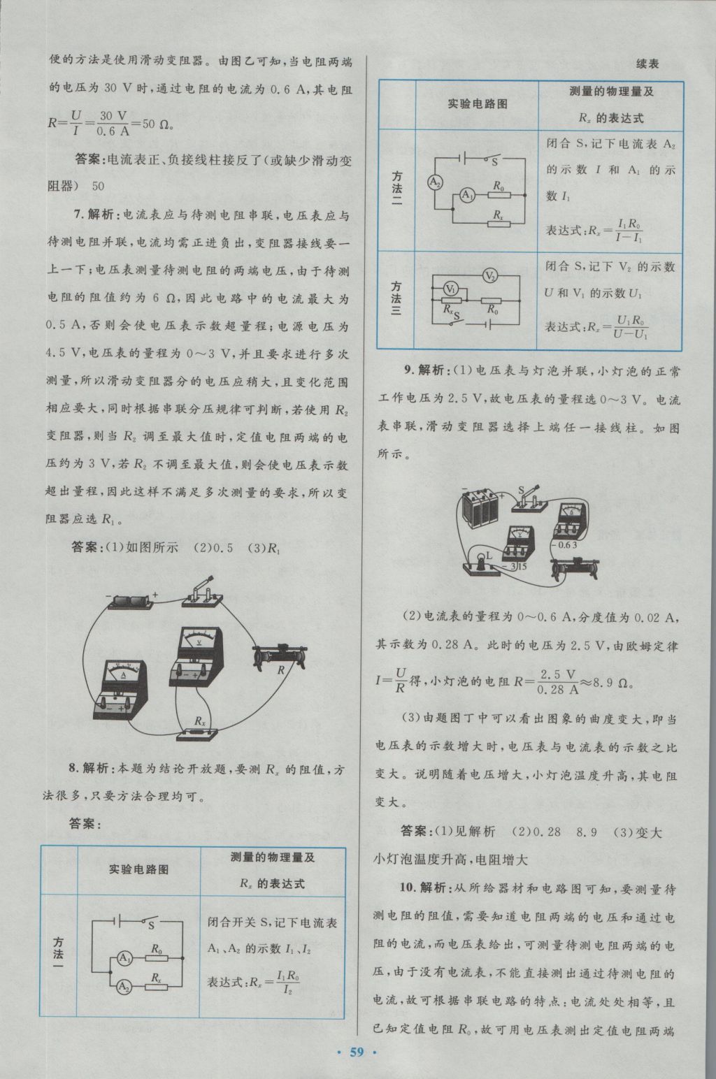 2016年初中同步測(cè)控優(yōu)化設(shè)計(jì)九年級(jí)物理全一冊(cè)人教版 參考答案第27頁(yè)