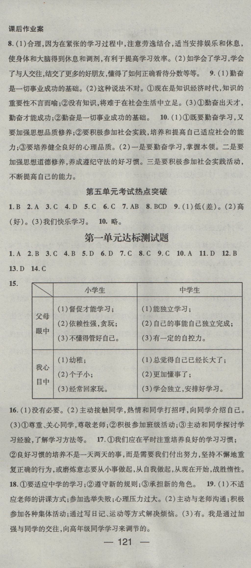 2016年名師測(cè)控七年級(jí)道德與法治上冊(cè)教科版 參考答案第13頁(yè)