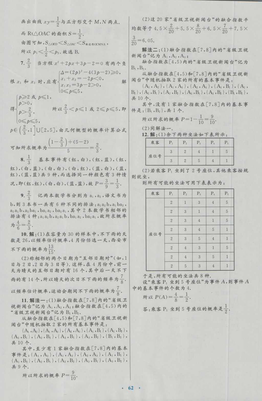 2017年高中同步測(cè)控優(yōu)化設(shè)計(jì)數(shù)學(xué)必修3人教A版 參考答案第34頁(yè)