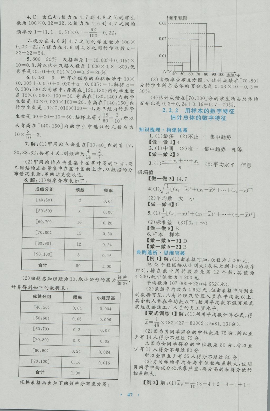 2017年高中同步测控优化设计数学必修3人教A版 参考答案第19页