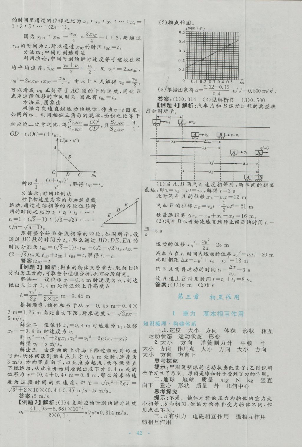 高中同步測(cè)控優(yōu)化設(shè)計(jì)物理必修1人教版 參考答案第10頁(yè)