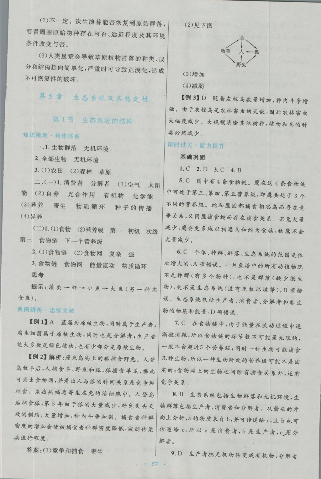 高中同步測控優(yōu)化設(shè)計(jì)生物必修3人教版 參考答案第25頁