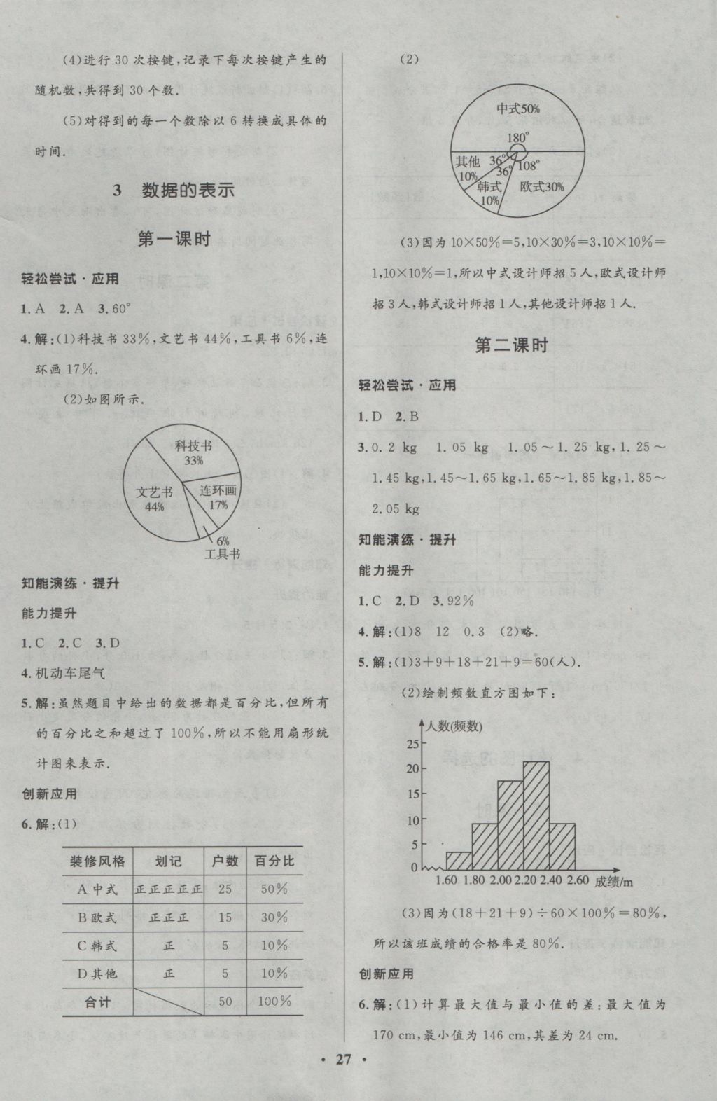 2016年初中同步测控优化设计七年级数学上册北师大版重庆专版 参考答案第13页